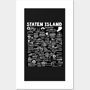 Staten Island Map Art Posters and Art